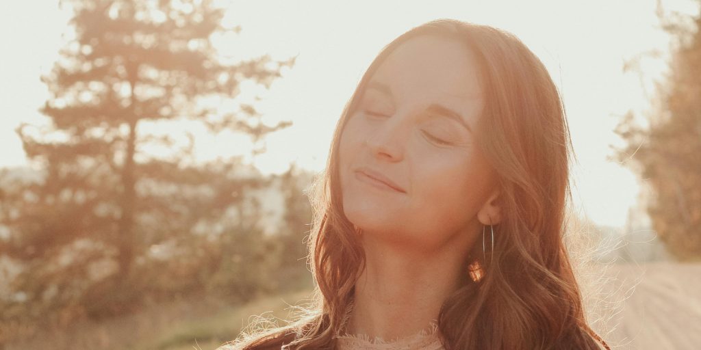 Happy glowing person